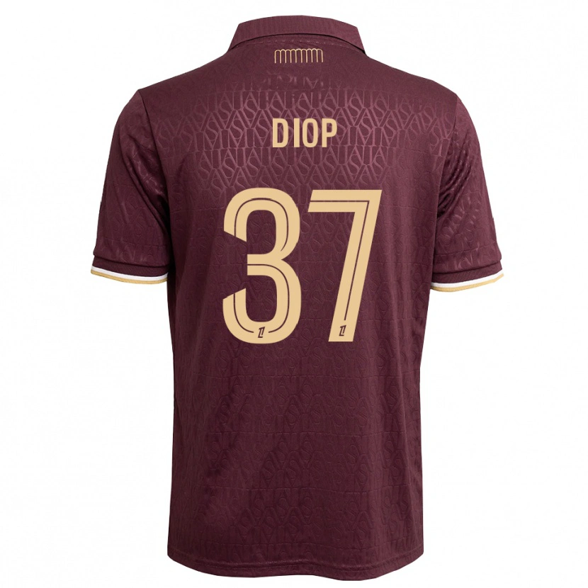 Danxen Criança Camisola Edan Diop #37 Marrom Areia De Castanha Alternativa 2026/27 Camisa Brasil