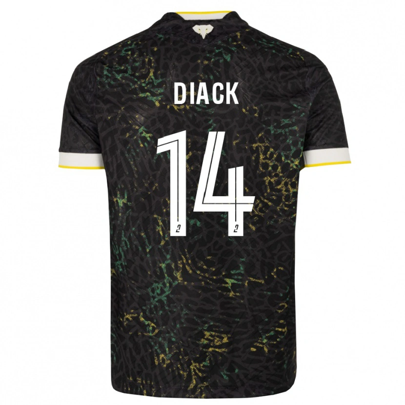 Danxen Criança Camisola Lamine Diack #14 Preto Branco Amarelo Alternativa 2026/27 Camisa Brasil
