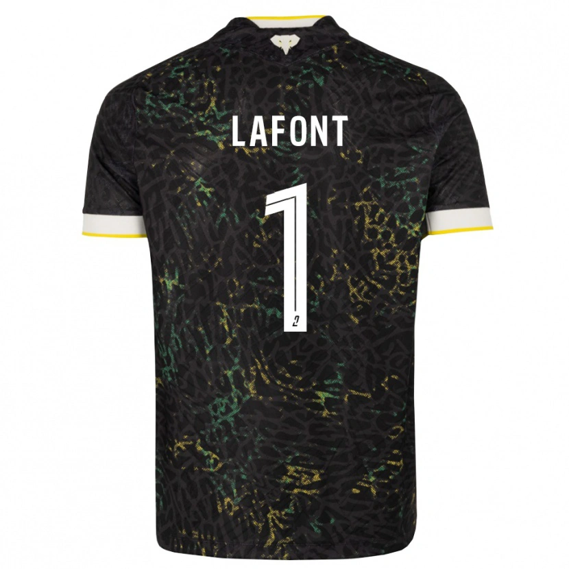 Danxen Criança Camisola Alban Lafont #1 Preto Branco Amarelo Alternativa 2026/27 Camisa Brasil