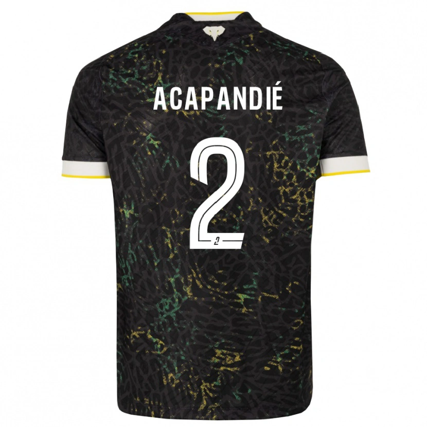 Danxen Criança Camisola Mathieu Acapandié #2 Preto Branco Amarelo Alternativa 2026/27 Camisa Brasil