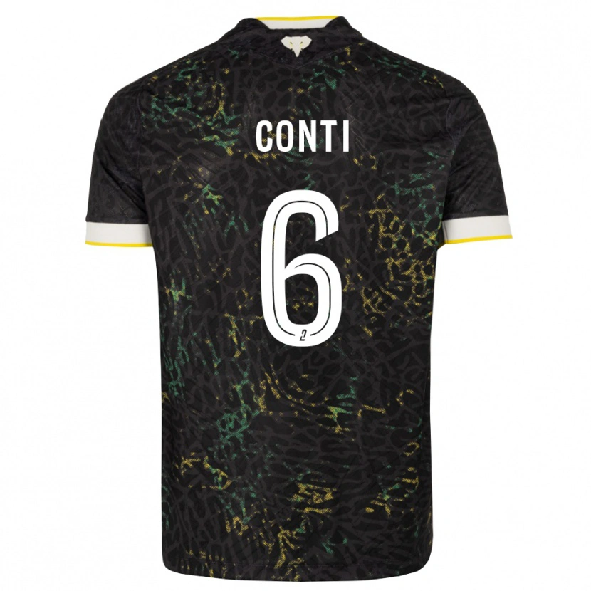 Danxen Criança Camisola Alexandre Conti #6 Preto Branco Amarelo Alternativa 2026/27 Camisa Brasil