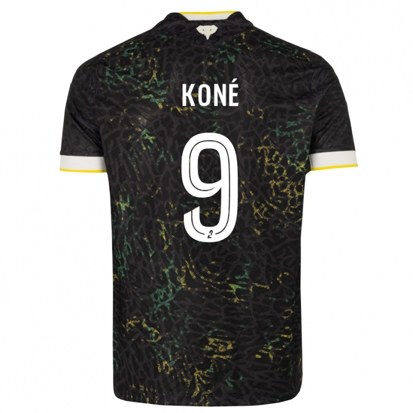 Danxen Criança Camisola Junior Koné #9 Preto Branco Amarelo Alternativa 2026/27 Camisa Brasil