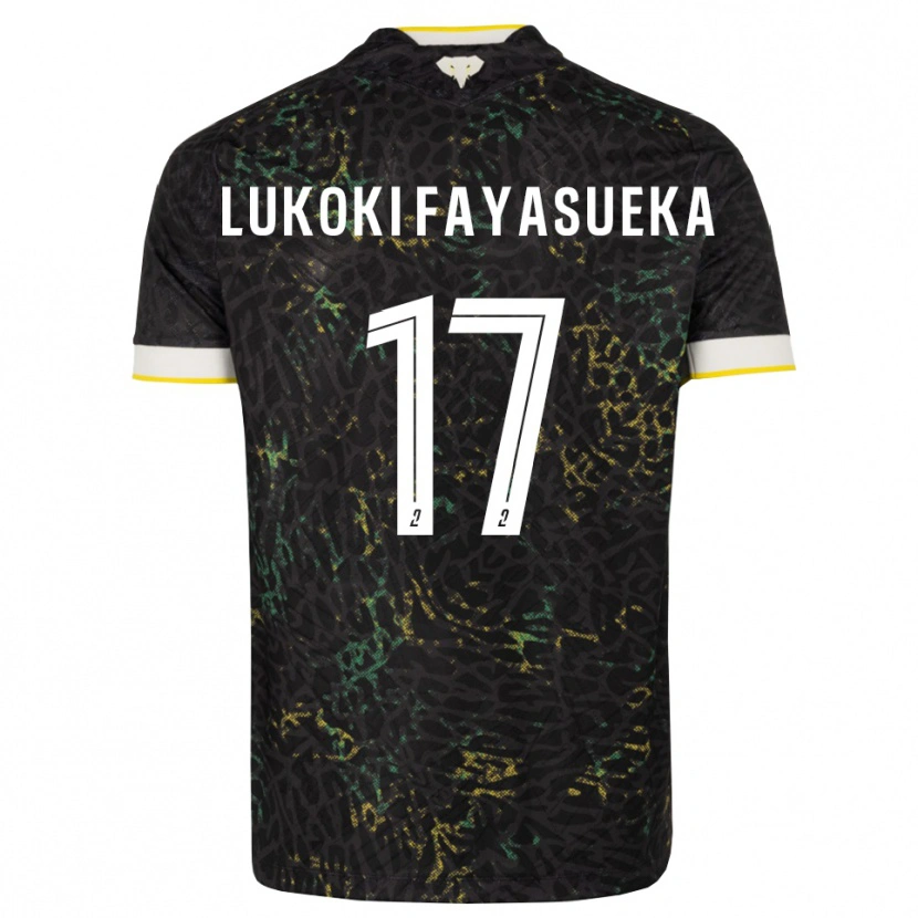 Danxen Criança Camisola Kévin Lukoki Fayasueka #17 Preto Branco Amarelo Alternativa 2026/27 Camisa Brasil
