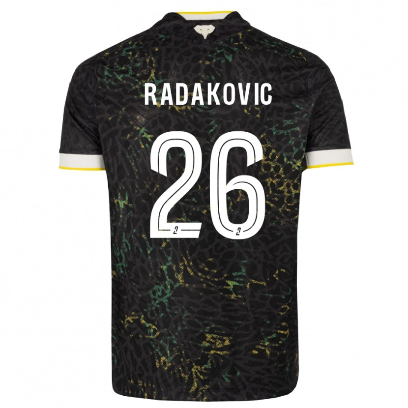 Danxen Criança Camisola Uros Radakovic #26 Preto Branco Amarelo Alternativa 2026/27 Camisa Brasil