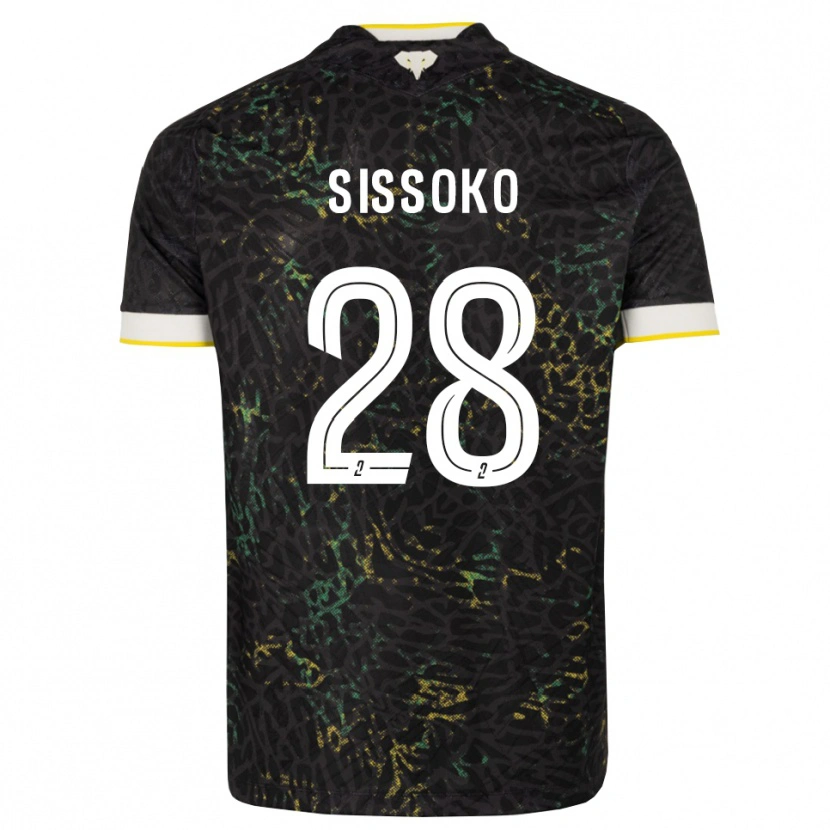 Danxen Criança Camisola Ibrahima Sissoko #28 Preto Branco Amarelo Alternativa 2026/27 Camisa Brasil