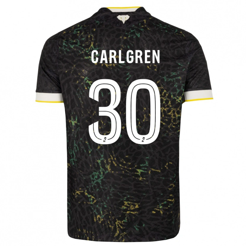 Danxen Criança Camisola Patrik Carlgren #30 Preto Branco Amarelo Alternativa 2026/27 Camisa Brasil