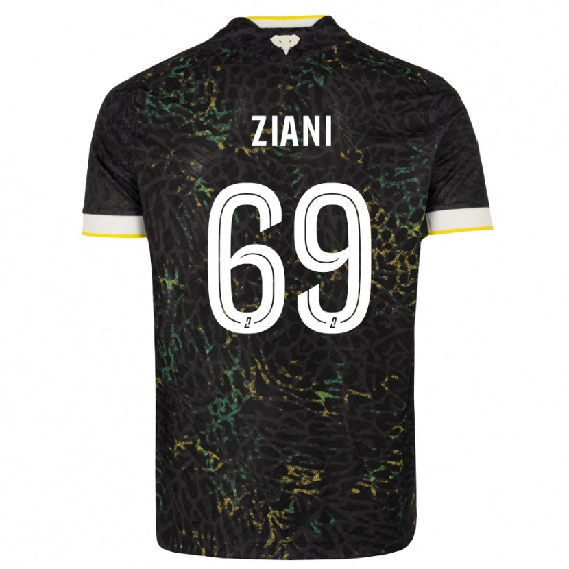 Danxen Criança Camisola Sacha Ziani #69 Preto Branco Amarelo Alternativa 2026/27 Camisa Brasil
