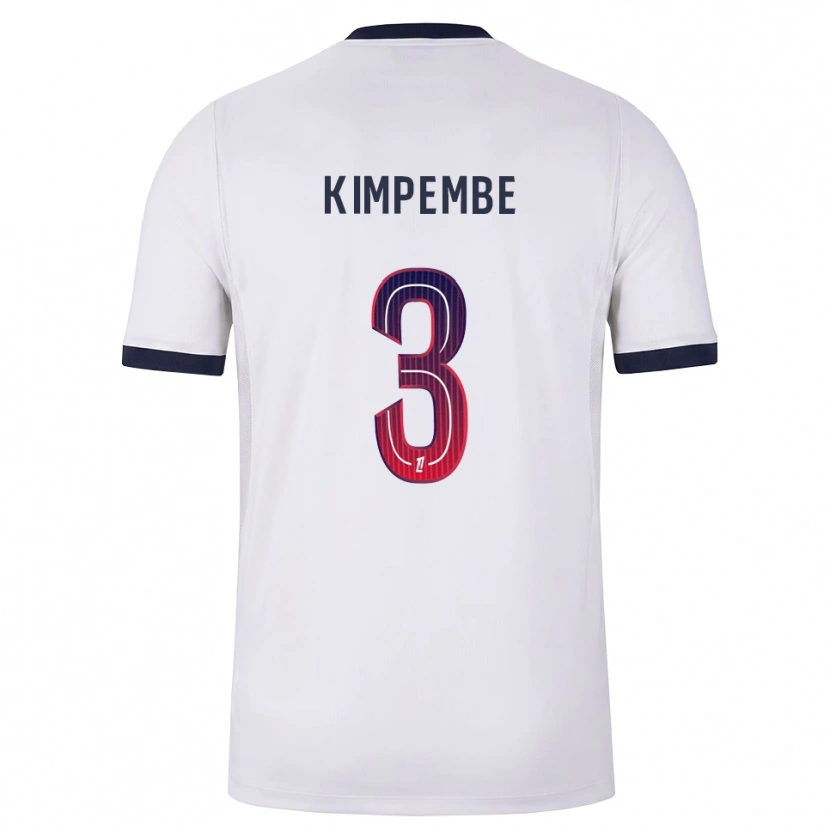 Danxen Criança Camisola Presnel Kimpembe #3 Branco Preto Vermelho Alternativa 2026/27 Camisa Brasil