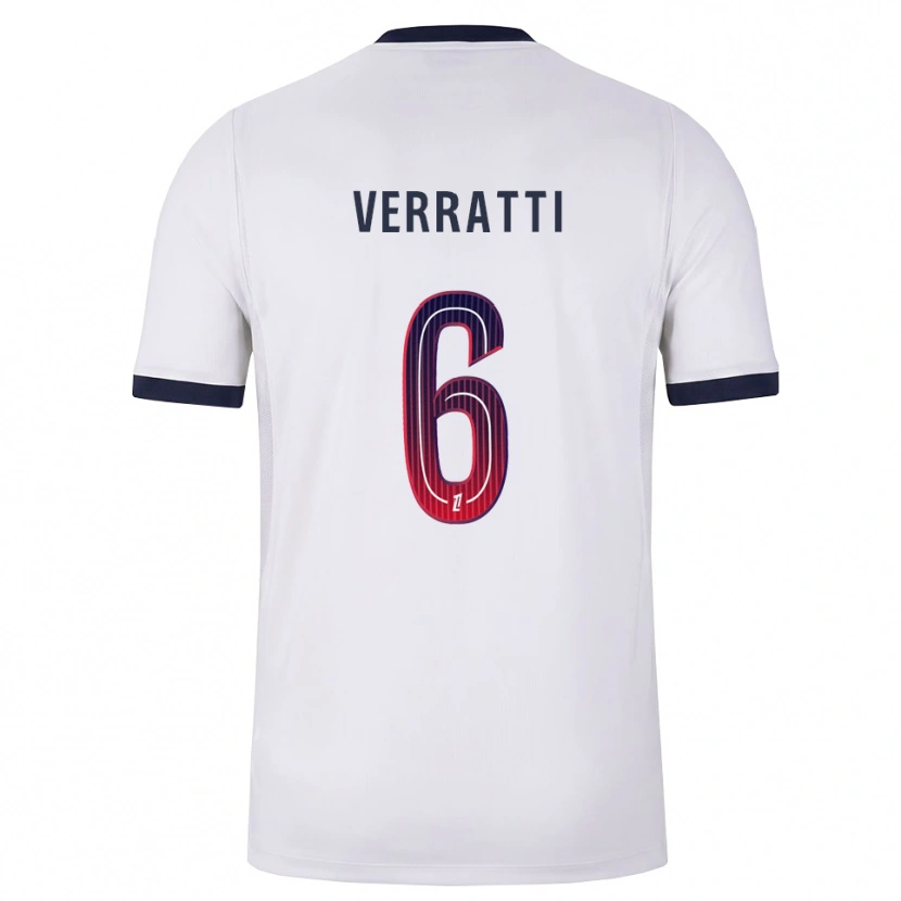 Danxen Criança Camisola Marco Verratti #6 Branco Preto Vermelho Alternativa 2026/27 Camisa Brasil