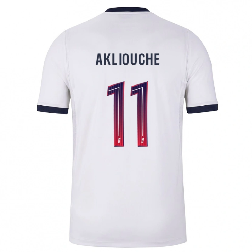 Danxen Criança Camisola Maghnes Akliouche #11 Branco Preto Vermelho Alternativa 2026/27 Camisa Brasil