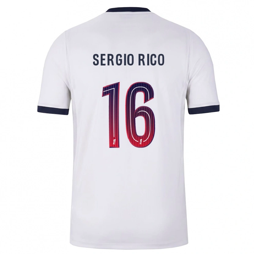 Danxen Criança Camisola Sergio Rico #16 Branco Preto Vermelho Alternativa 2026/27 Camisa Brasil