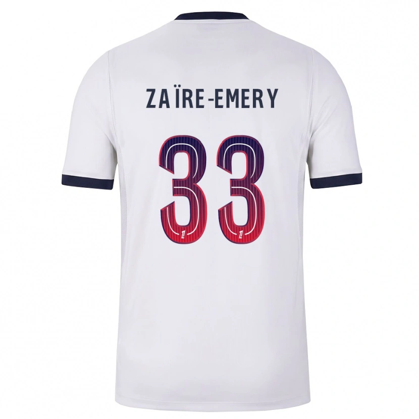 Danxen Criança Camisola Warren Zaïre-Emery #33 Branco Preto Vermelho Alternativa 2026/27 Camisa Brasil