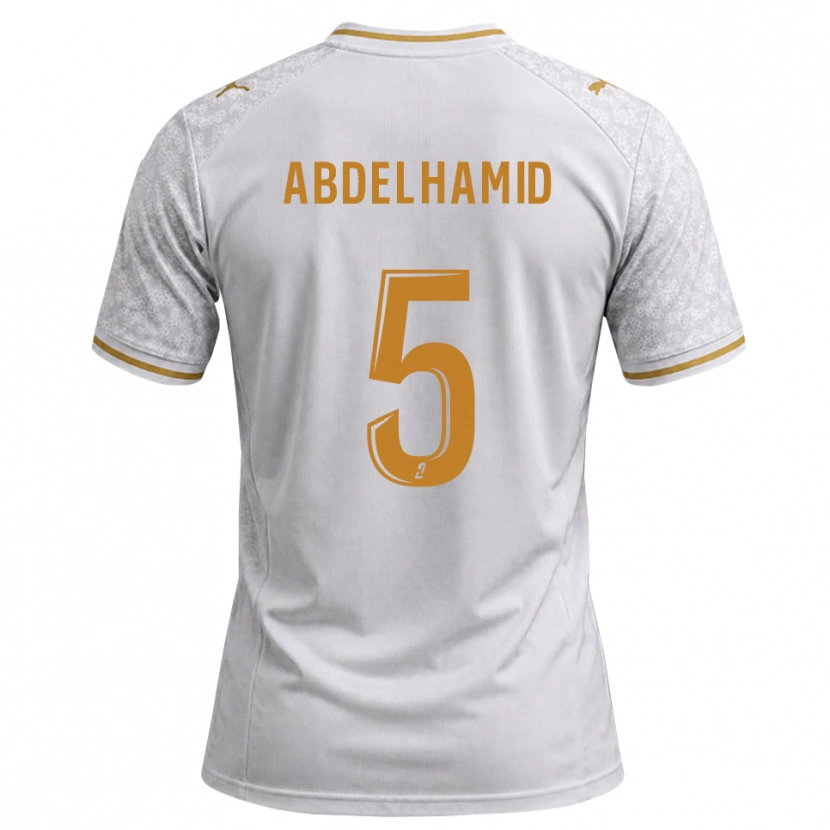 Danxen Criança Camisola Yunis Abdelhamid #5 Cinza Dourado Branco Alternativa 2026/27 Camisa Brasil