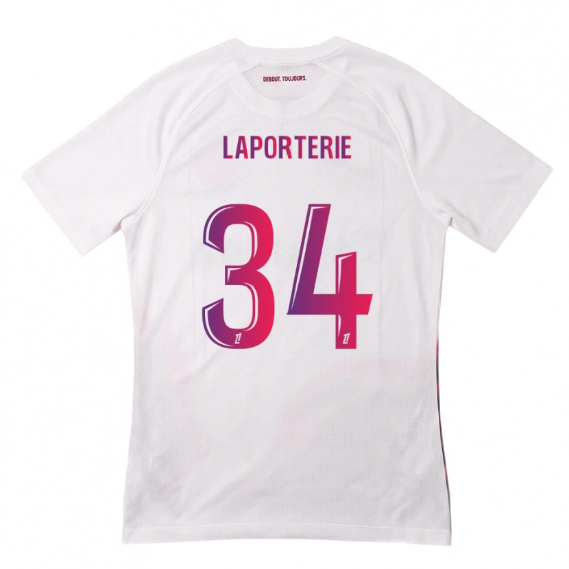 Danxen Criança Camisola Ambre Laporterie #34 Branco Rosa Roxo Alternativa 2026/27 Camisa Brasil