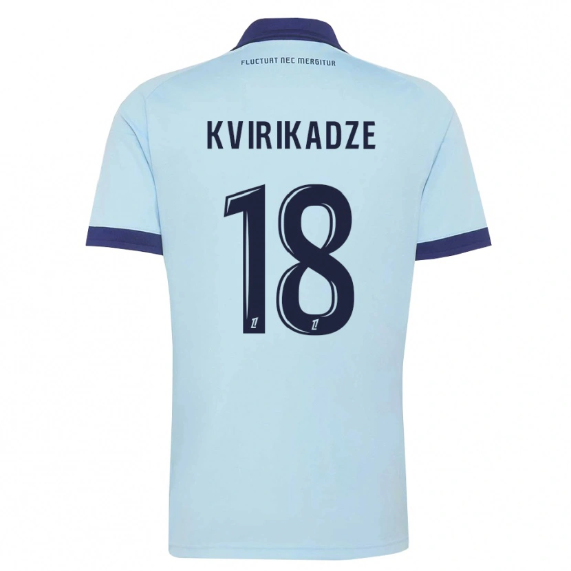Danxen Criança Camisola Andria Kvirikadze #18 Azul Centáurea Preto Alternativa 2026/27 Camisa Brasil
