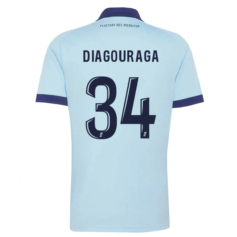 Danxen Criança Camisola Djibril Diagouraga #34 Azul Centáurea Preto Alternativa 2026/27 Camisa Brasil