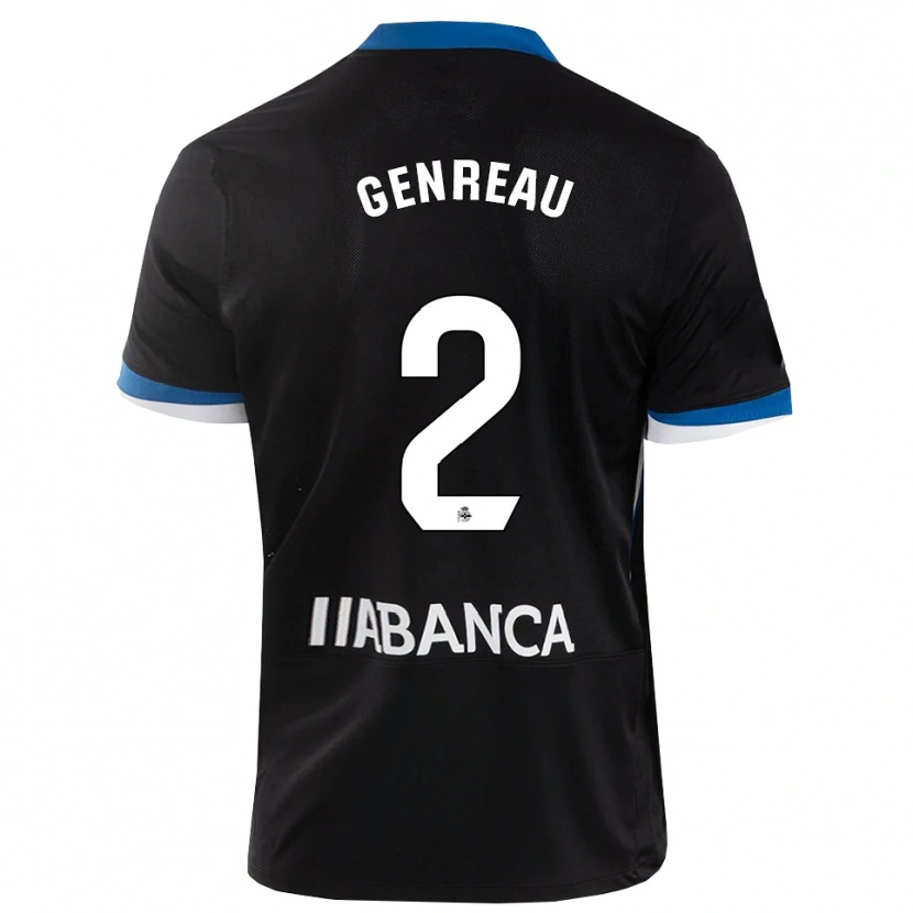 Danxen Criança Camisola Denis Genreau #2 Preto Branco Azul Alternativa 2026/27 Camisa Brasil