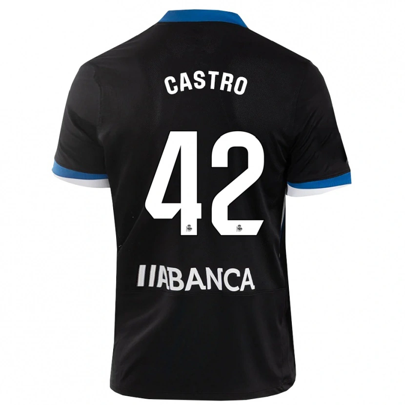 Danxen Criança Camisola Lucas Castro #42 Preto Branco Azul Alternativa 2026/27 Camisa Brasil