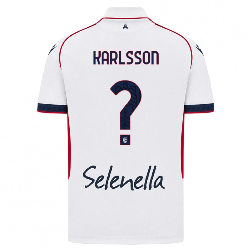 Danxen Criança Camisola Jesper Karlsson #0 Branco Vermelho Azul Real Alternativa 2026/27 Camisa Brasil