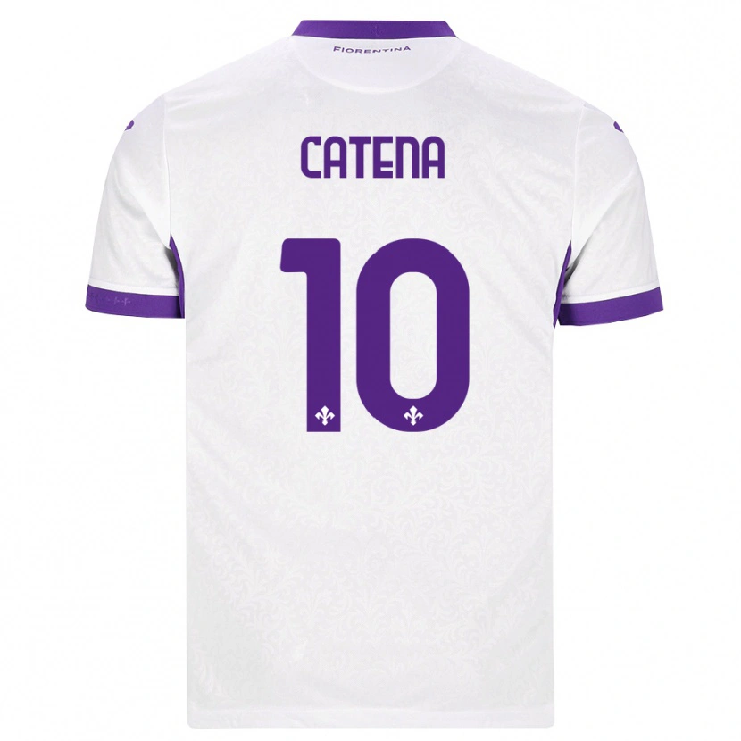 Danxen Criança Camisola Michaela Catena #10 Branco Roxo Alternativa 2026/27 Camisa Brasil