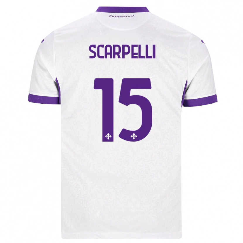 Danxen Criança Camisola Diego Scarpelli #15 Branco Roxo Alternativa 2026/27 Camisa Brasil