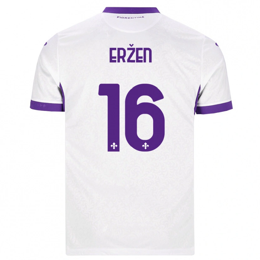 Danxen Criança Camisola Kaja Erzen #16 Branco Roxo Alternativa 2026/27 Camisa Brasil