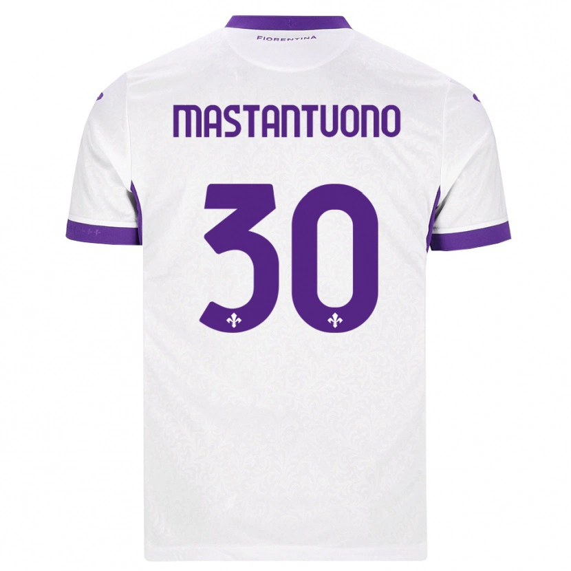 Danxen Criança Camisola Franco Mastantuono #30 Branco Roxo Alternativa 2026/27 Camisa Brasil
