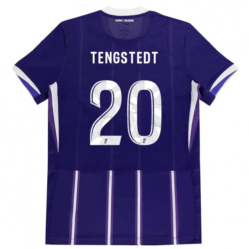 Danxen Homem Camisola Casper Tengstedt #20 Roxo Branco Principal 2026/27 Camisa Brasil