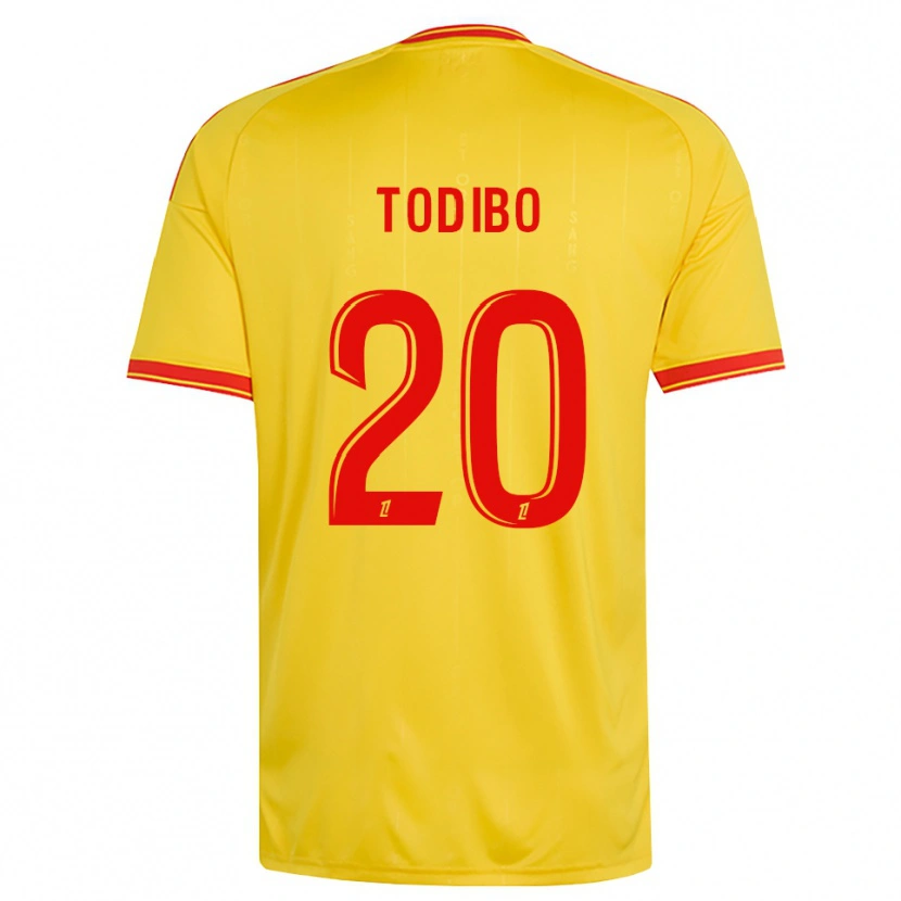 Danxen Homem Camisola Jean-Clair Todibo #20 Dourado Laranja Vermelho Principal 2026/27 Camisa Brasil