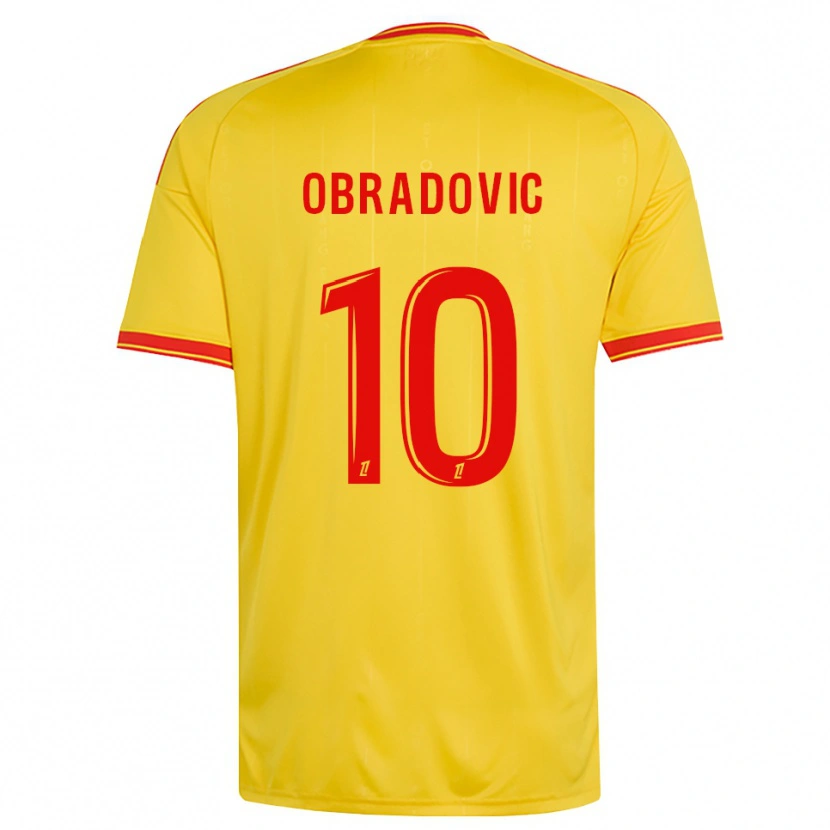 Danxen Homem Camisola Ognjen Obradovic #10 Dourado Laranja Vermelho Principal 2026/27 Camisa Brasil