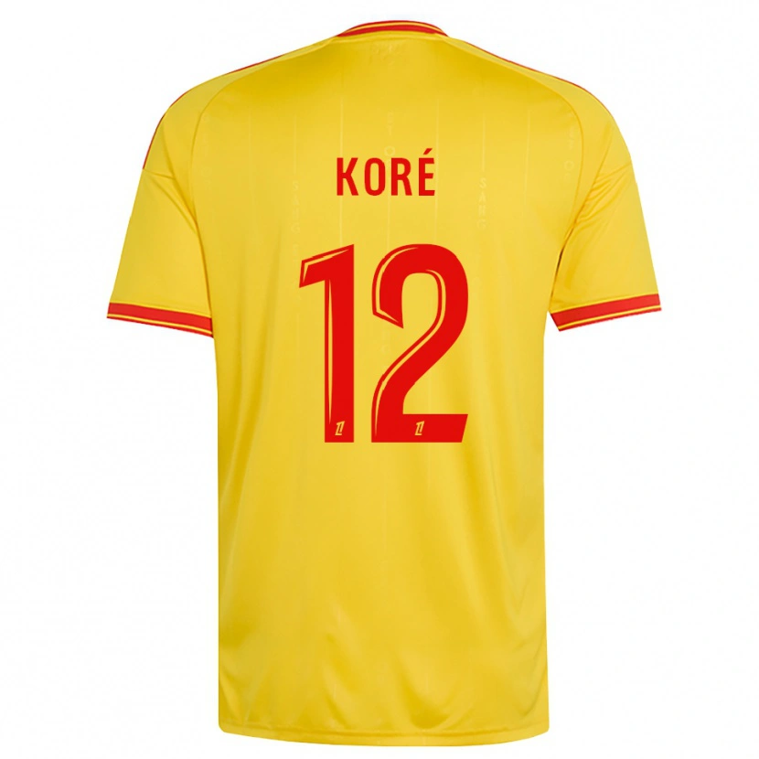 Danxen Homem Camisola Mathis Koré #12 Dourado Laranja Vermelho Principal 2026/27 Camisa Brasil