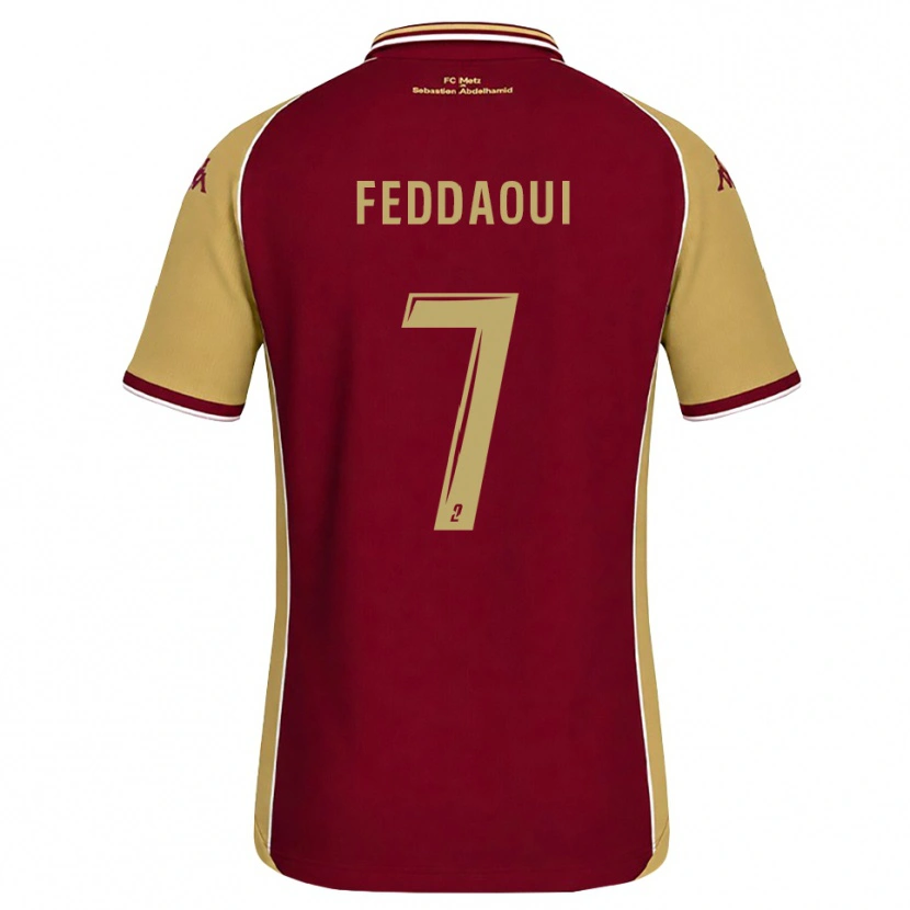 Danxen Homem Camisola Leina Feddaoui #7 Dourado Vermelho Escuro Principal 2026/27 Camisa Brasil
