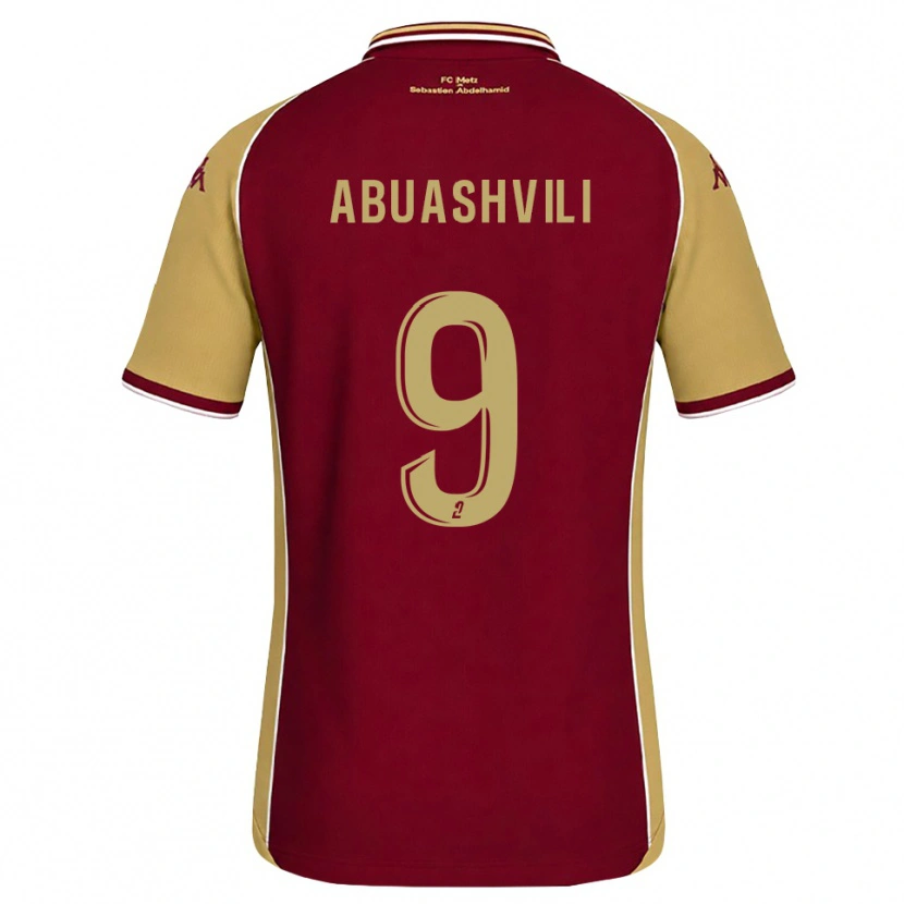 Danxen Homem Camisola Giorgi Abuashvili #9 Dourado Vermelho Escuro Principal 2026/27 Camisa Brasil