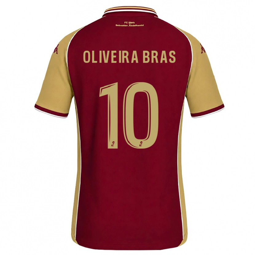 Danxen Homem Camisola Luisa Oliveira Bras #10 Dourado Vermelho Escuro Principal 2026/27 Camisa Brasil