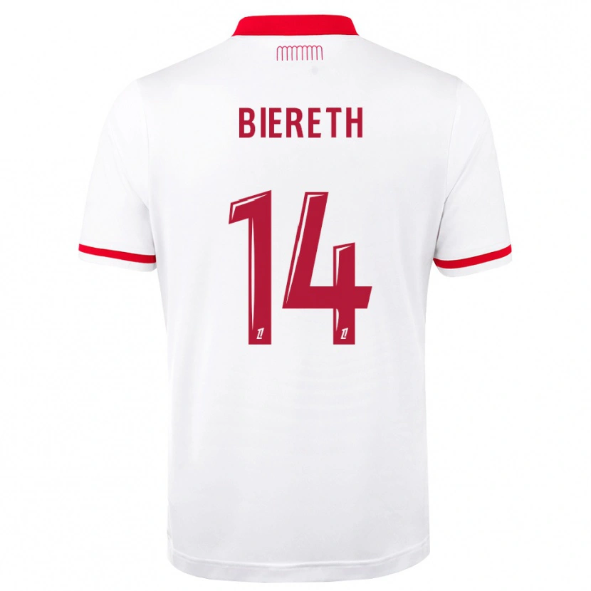 Danxen Homem Camisola Mika Biereth #14 Vermelho Branco Principal 2026/27 Camisa Brasil
