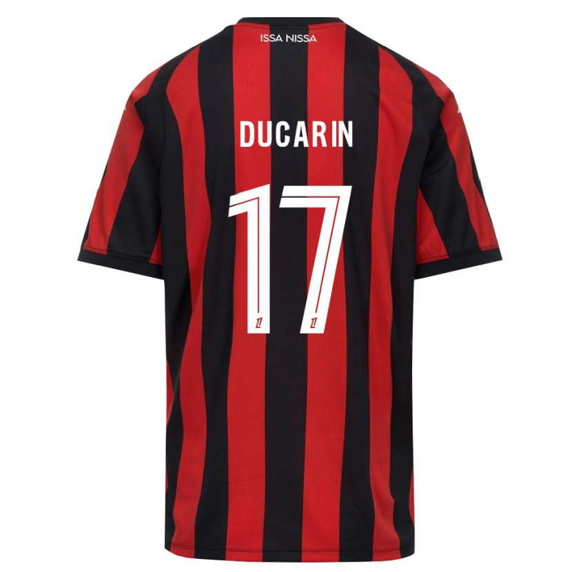 Danxen Homem Camisola Léa Ducarin #17 Vermelho Preto Branco Principal 2026/27 Camisa Brasil