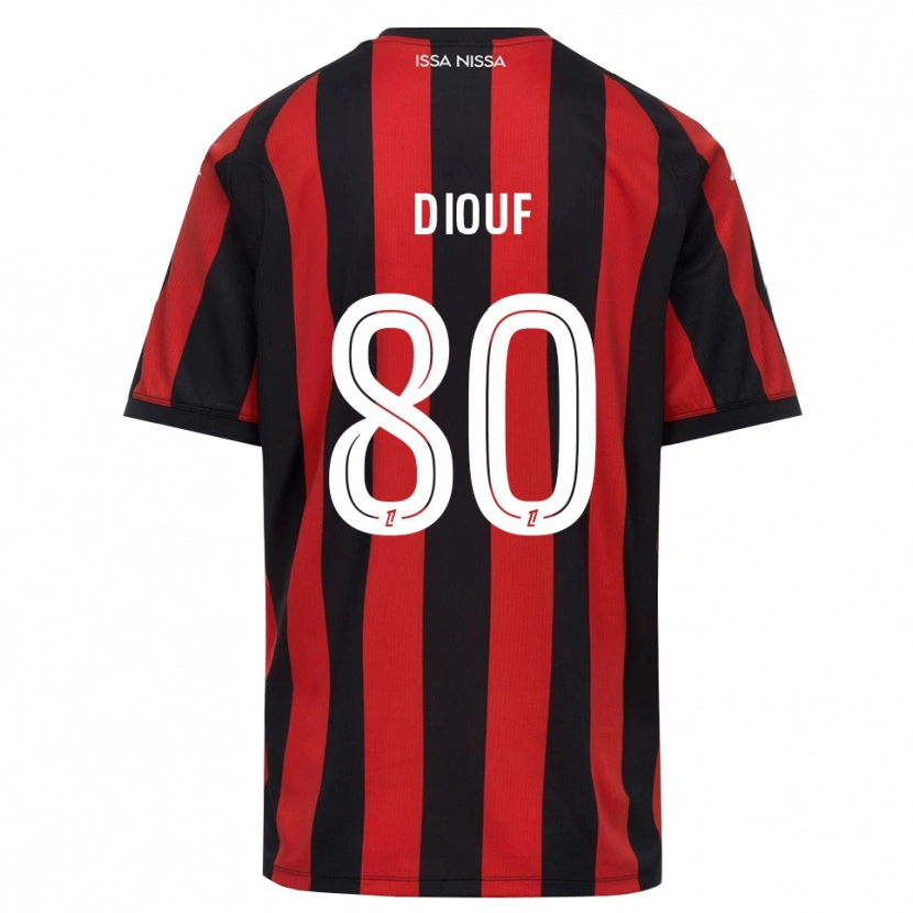 Danxen Homem Camisola Yehvann Diouf #80 Vermelho Preto Branco Principal 2026/27 Camisa Brasil