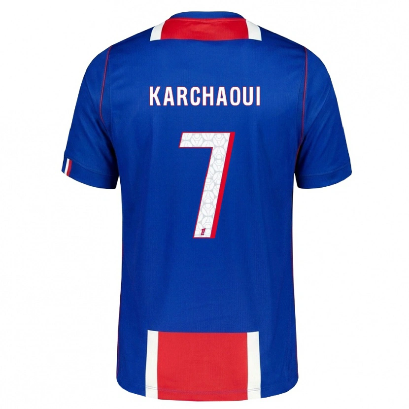 Danxen Homem Camisola Sakina Karchaoui #7 Vermelho Branco Azul Principal 2026/27 Camisa Brasil