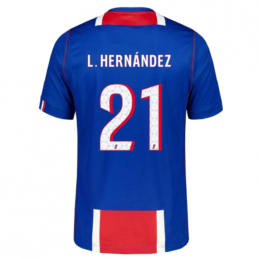 Danxen Homem Camisola Lucas Hernández #21 Vermelho Branco Azul Principal 2026/27 Camisa Brasil