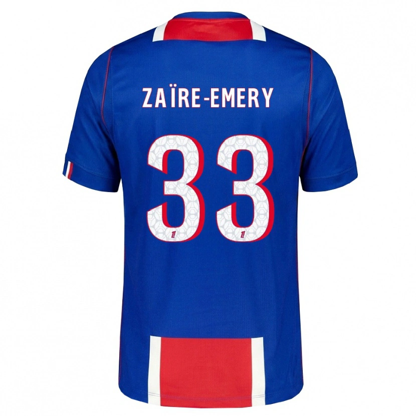 Danxen Homem Camisola Warren Zaïre-Emery #33 Vermelho Branco Azul Principal 2026/27 Camisa Brasil