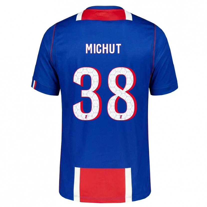 Danxen Homem Camisola Edouard Michut #38 Vermelho Branco Azul Principal 2026/27 Camisa Brasil