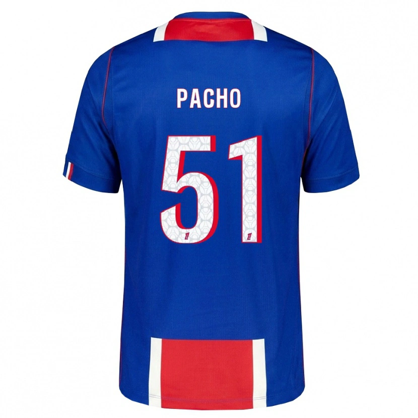 Danxen Homem Camisola Willian Pacho #51 Vermelho Branco Azul Principal 2026/27 Camisa Brasil