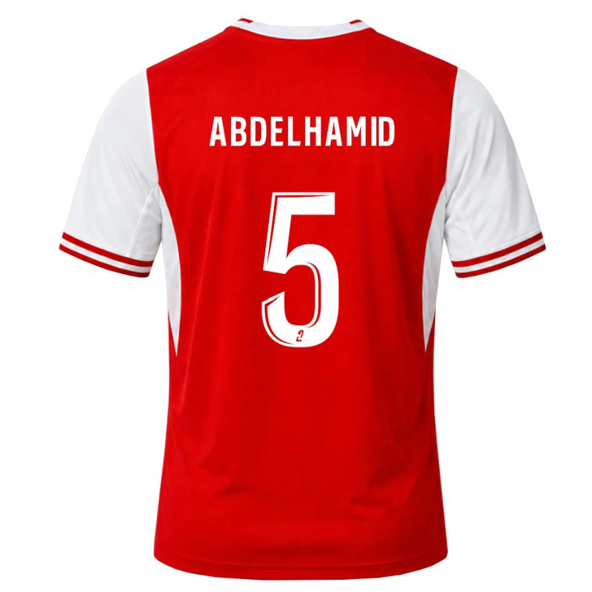 Danxen Homem Camisola Yunis Abdelhamid #5 Vermelho Branco Principal 2026/27 Camisa Brasil