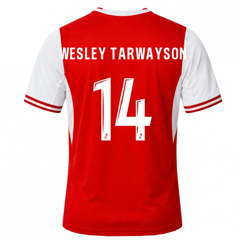 Danxen Homem Camisola James Wesley Tarwayson #14 Vermelho Branco Principal 2026/27 Camisa Brasil
