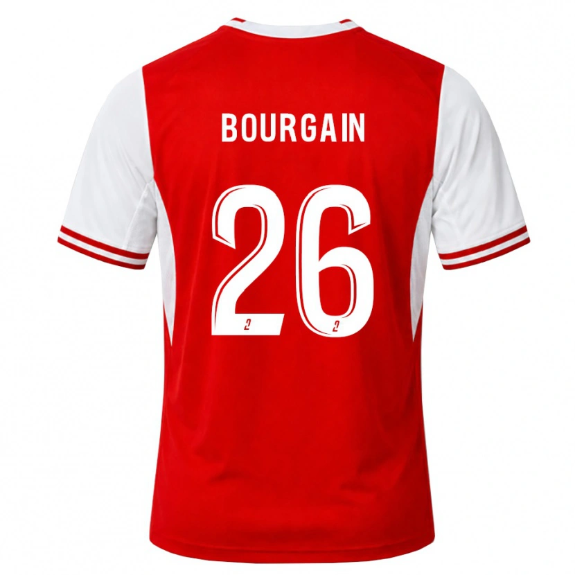 Danxen Homem Camisola Lea Bourgain #26 Vermelho Branco Principal 2026/27 Camisa Brasil