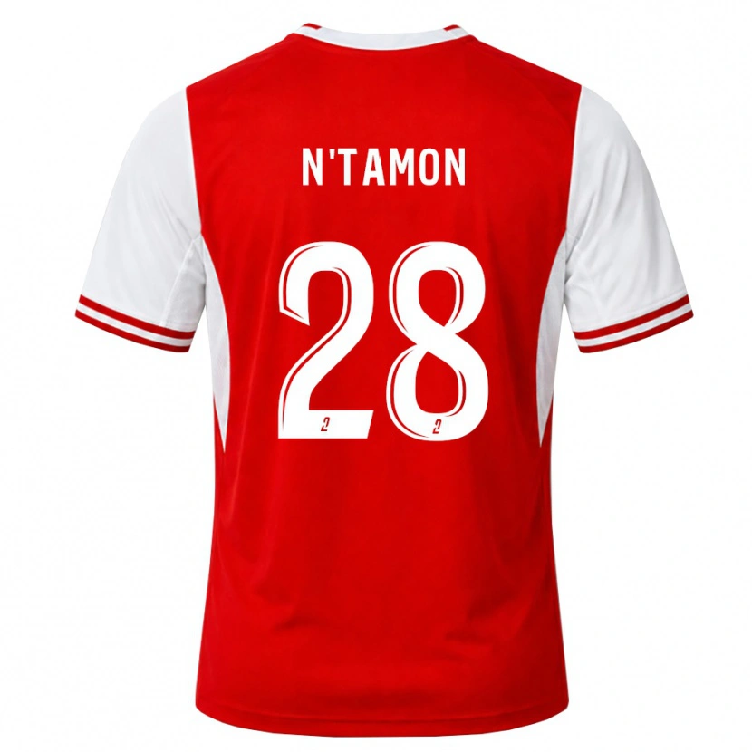 Danxen Homem Camisola Elie N'tamon #28 Vermelho Branco Principal 2026/27 Camisa Brasil