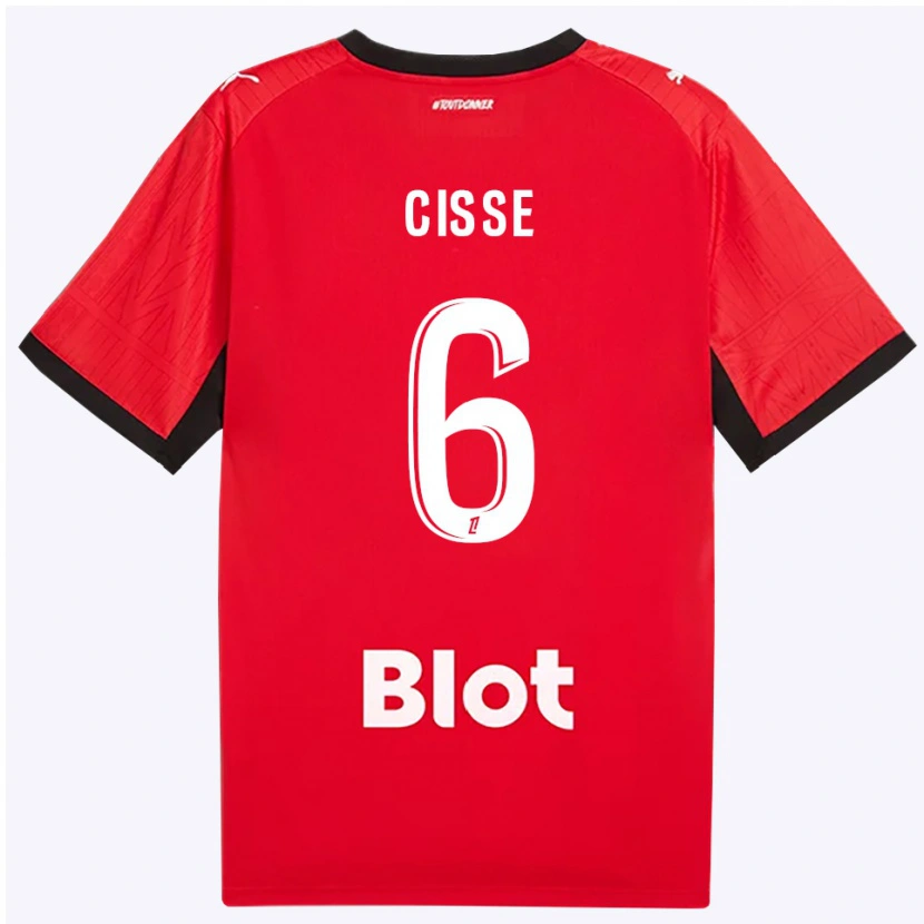 Danxen Homem Camisola Djaoui Cissé #6 Vermelho Preto Branco Principal 2026/27 Camisa Brasil