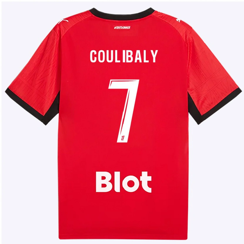 Danxen Homem Camisola Boukary Coulibaly #7 Vermelho Preto Branco Principal 2026/27 Camisa Brasil
