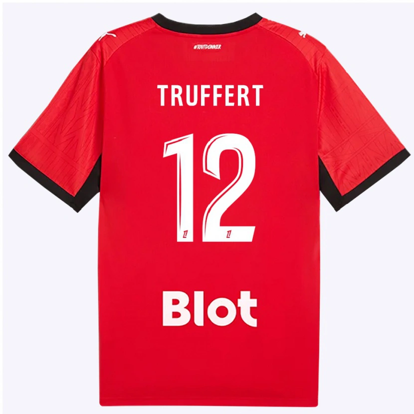Danxen Homem Camisola Florian Truffert #12 Vermelho Preto Branco Principal 2026/27 Camisa Brasil