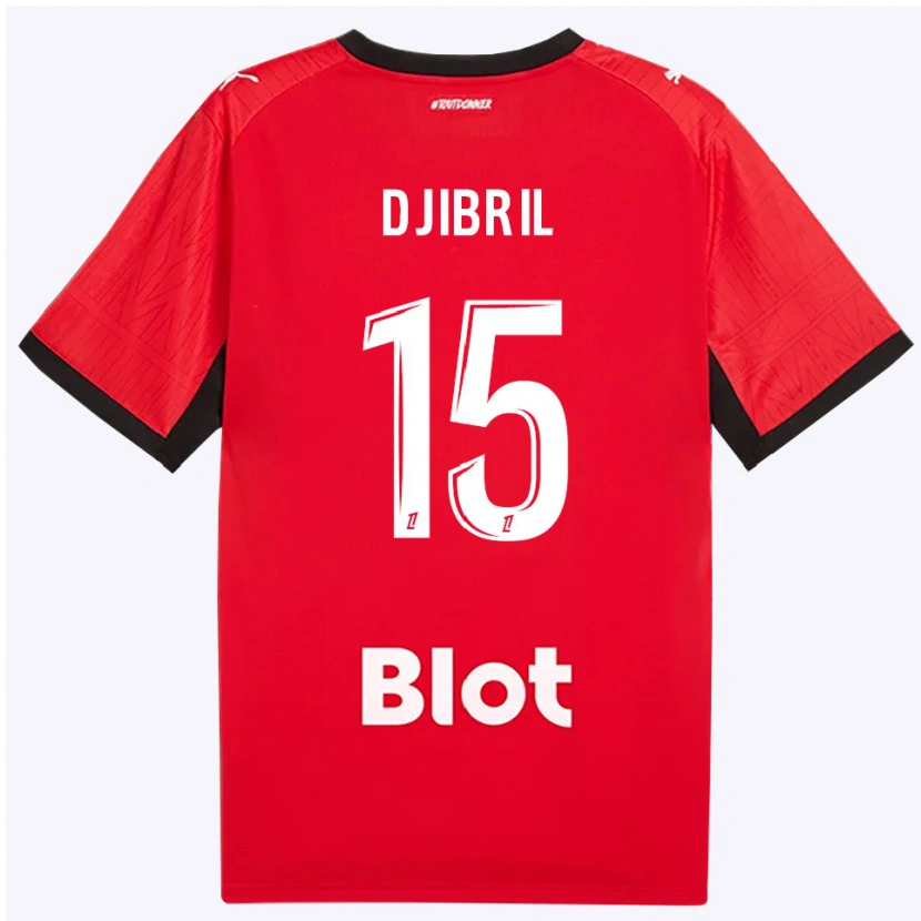 Danxen Homem Camisola Djibril Diallo #15 Vermelho Preto Branco Principal 2026/27 Camisa Brasil